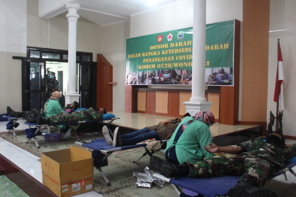 Di Tengah Wabah Virus Covid-19, Kodim 0728/Wonogiri Kumpulkan Darah